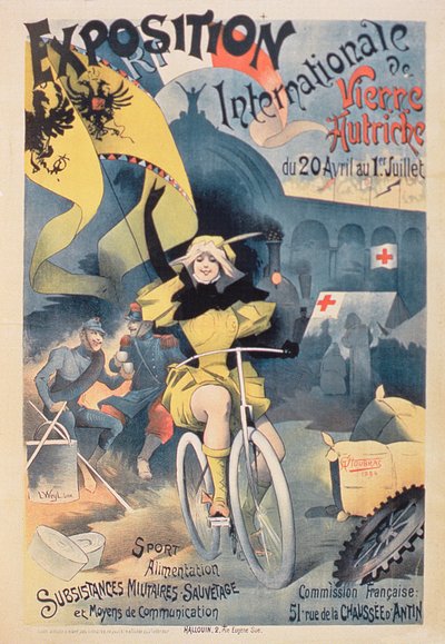 Cartaz para a &39;Exposição Internacional de Viena, Áustria&39; na Comissão Francaise, 20 de abril a 1 de julho de 1894 de Alfred Choubrac